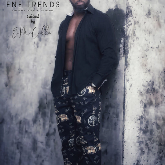 Lucky GOLD ELEMENTS Black Men's Printed Casual Trousers - ENE TRENDS -custom designed-personalized- tailored-suits-near me-shirt-clothes-dress-amazon-top-luxury-fashion-men-women-kids-streetwear-IG-best