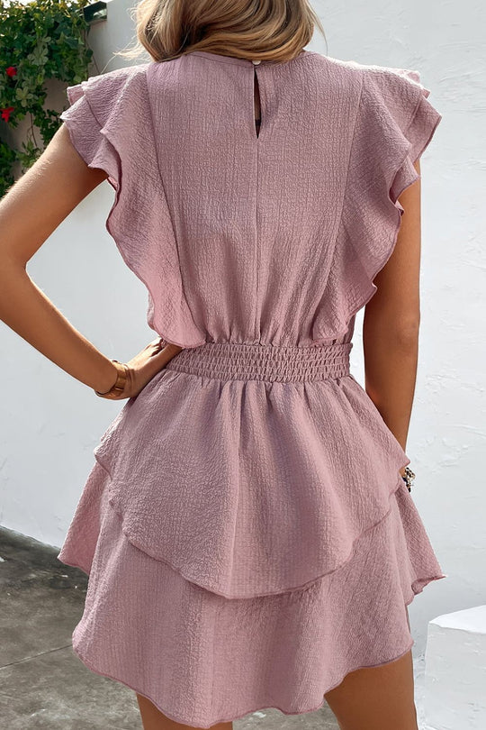 Tia Textured Smocked Waist Layered Dress - ENE TRENDS -custom designed-personalized- tailored-suits-near me-shirt-clothes-dress-amazon-top-luxury-fashion-men-women-kids-streetwear-IG-best