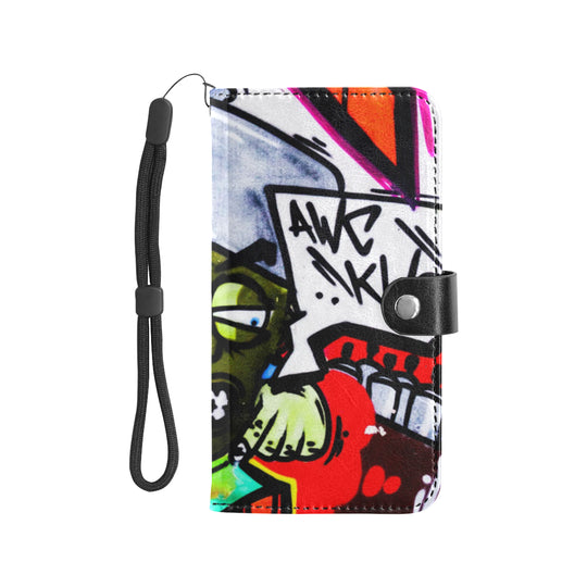 Graffiti Aggravated Leather Phone Wallet - ENE TRENDS -custom designed-personalized-near me-shirt-clothes-dress-amazon-top-luxury-fashion-men-women-kids-streetwear-IG