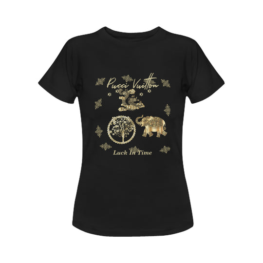 Pucci Vuitton Lucky In Time Gold Unisex T-shirt - ENE TRENDS -custom designed-personalized-near me-shirt-clothes-dress-amazon-top-luxury-fashion-men-women-kids-streetwear-IG