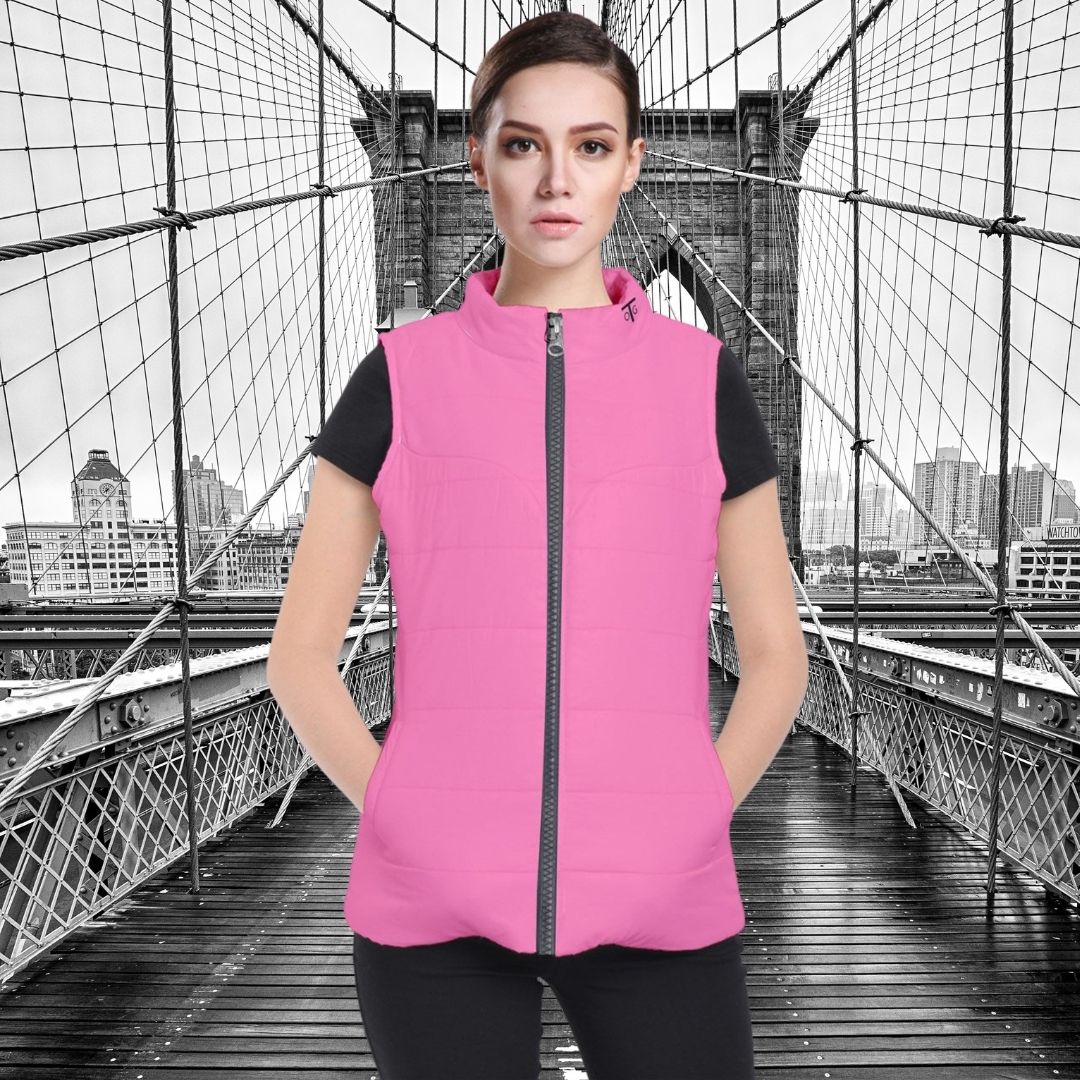 Photo NYC, Pink puffer coat vest jacket, trending now