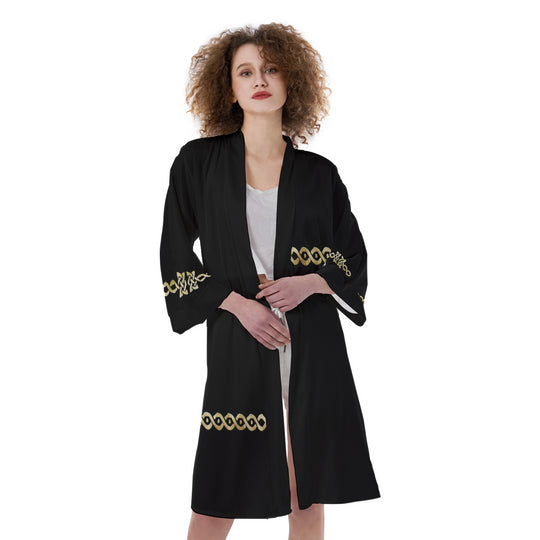 Polished Punteggiato Luxury Women's Satin Kimono Robe