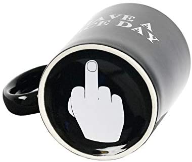 Have a Nice Day Coffee Mug, Funny Middle Finger at the Bottom, BLACK Ceramic Cup 10 OZ - ENE TRENDS -custom designed-personalized-near me-shirt-clothes-dress-amazon-top-luxury-fashion-men-women-kids-streetwear-IG