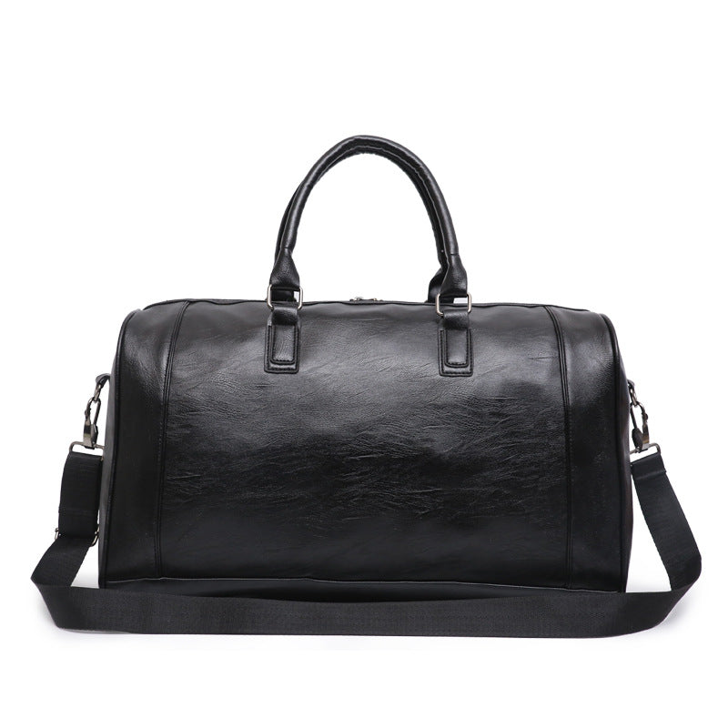Black Luxury Travel Fitness Waterproof Duffel Bag_mens weekender bag, womens gym bag, luxury, leather, PU look, what to