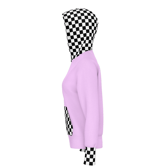 "CHECKERED ME OUT" Pink Hoodie - ENE TRENDS