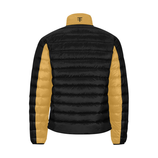 Off The Grid Men's Black Padded Jacket w/ gold Trim Stand Collar - ENE TRENDS -custom designed-personalized-near me-shirt-clothes-dress-amazon-top-luxury-fashion-men-women-kids-streetwear-IG