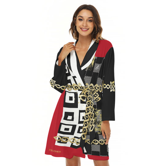 Polished Punteggiato Luxury Women's Robe - Red