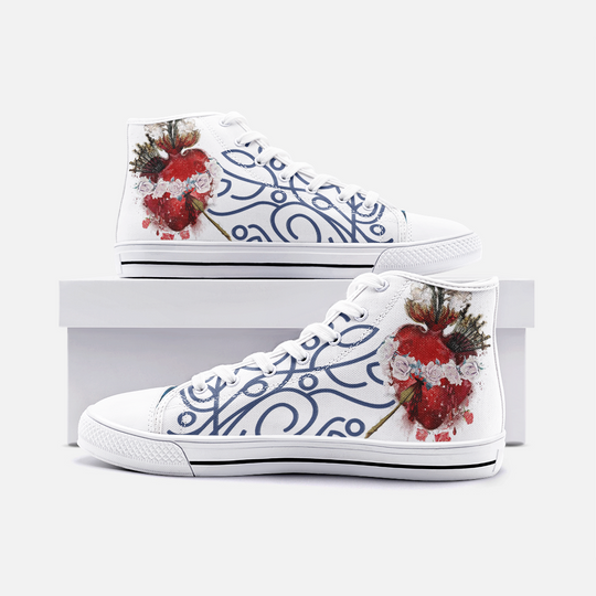 Mary Sacred Heart Unisex High Top Canvas Shoes - ENE TRENDS -custom designed-personalized-near me-shirt-clothes-dress-amazon-top-luxury-fashion-men-women-kids-streetwear-IG