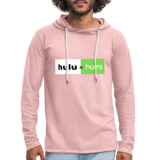 Hulu and Hump Unisex Lightweight Terry Hoodie - cream heather pink