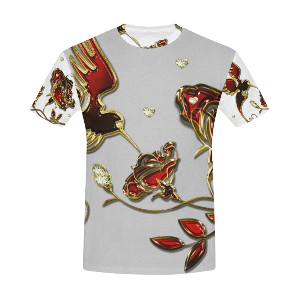 Hummingbird White ART MANIFESTED T-Shirt (Cut and Sew Made to Order) - ENE TRENDS