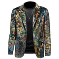 male blazer suit jacket men slim fit, green, gold, pattern, velour_ orange, velvet, 