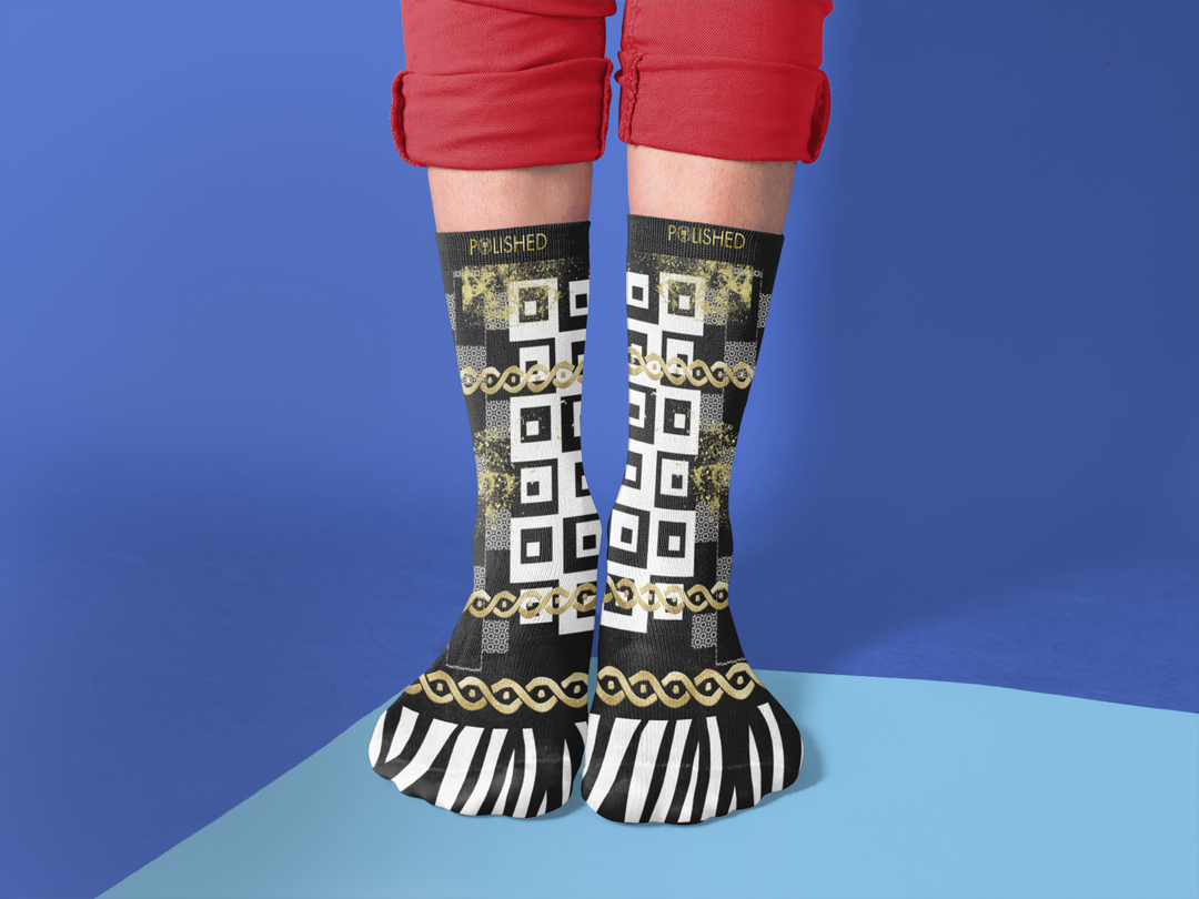 Polished Punteggiato Unisex Socks - ENE TRENDS -custom designed-personalized-near me-shirt-clothes-dress-amazon-top-luxury-fashion-men-women-kids-streetwear-IG
