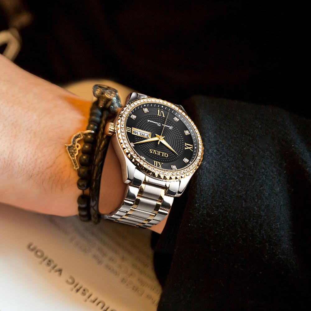 Olevs Premium Metal Band Luxurious Golden Wristwatch with gift Box - ENE TRENDS -custom designed-personalized-near me-shirt-clothes-dress-amazon-top-luxury-fashion-men-women-kids-streetwear-IG
