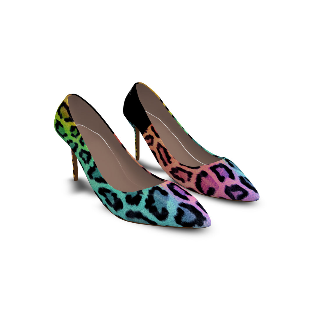 Rainbow Leopard Women's High-heeled Shoes | 4inch Heel