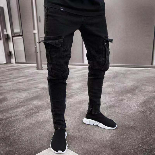 TRN Men's Black Pocket Pouch Casual Jeans - ENE TRENDS -custom designed-personalized-near me-shirt-clothes-dress-amazon-top-luxury-fashion-men-women-kids-streetwear-IG-best