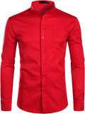Banded Collar Slim Fit Long Sleeve Dress Shirts for Men with Pocket Matching Buttons - ENE TRENDS -custom designed-personalized-near me-shirt-clothes-dress-amazon-top-luxury-fashion-men-women-kids-streetwear-IG-best