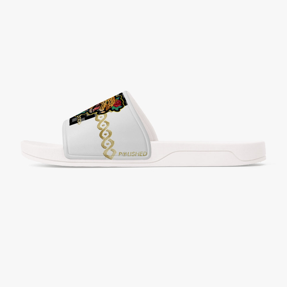 Polished Punteggiato Level 1 Casual Sandals Slides - White Wht - ENE TRENDS -custom designed-personalized-near me-shirt-clothes-dress-amazon-top-luxury-fashion-men-women-kids-streetwear-IG