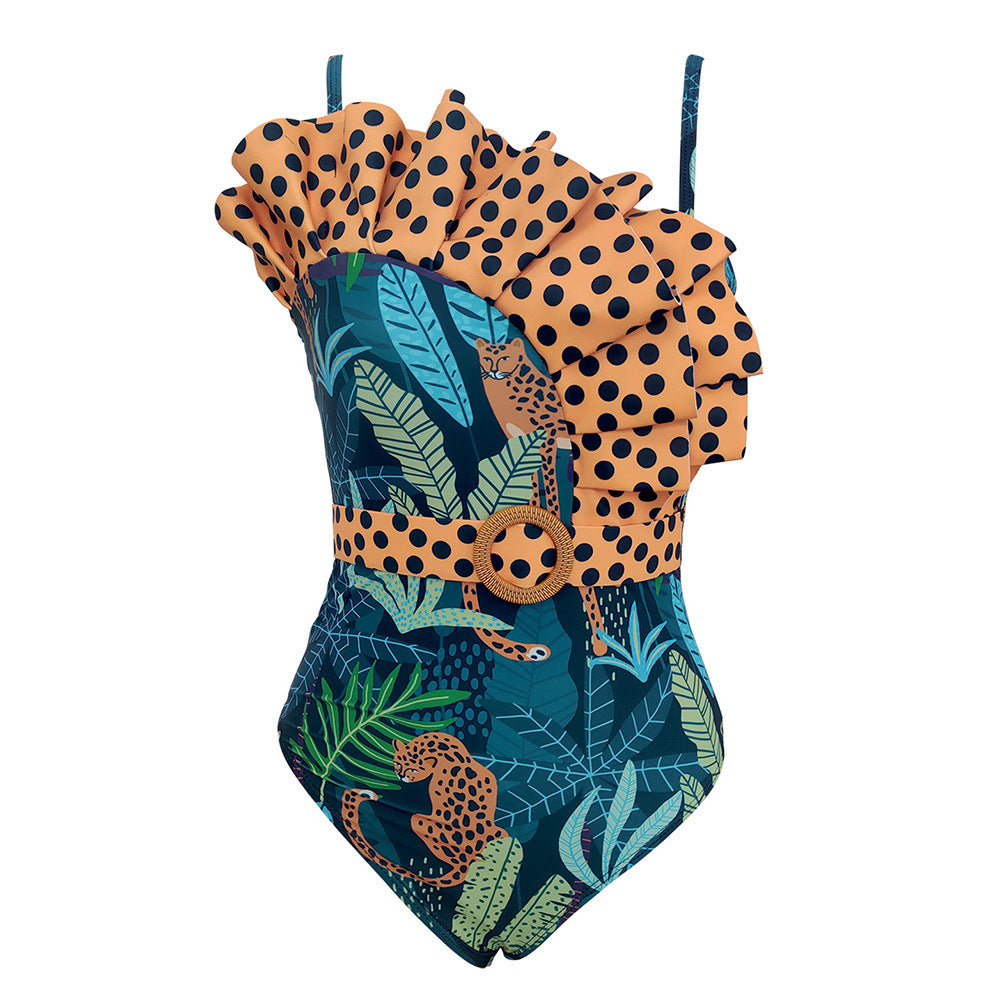 Leopard Print Asymmetrical Ruffle One-piece Swimsuit - ENE TRENDS -custom designed-personalized- tailored-suits-near me-shirt-clothes-dress-amazon-top-luxury-fashion-men-women-kids-streetwear-IG-best