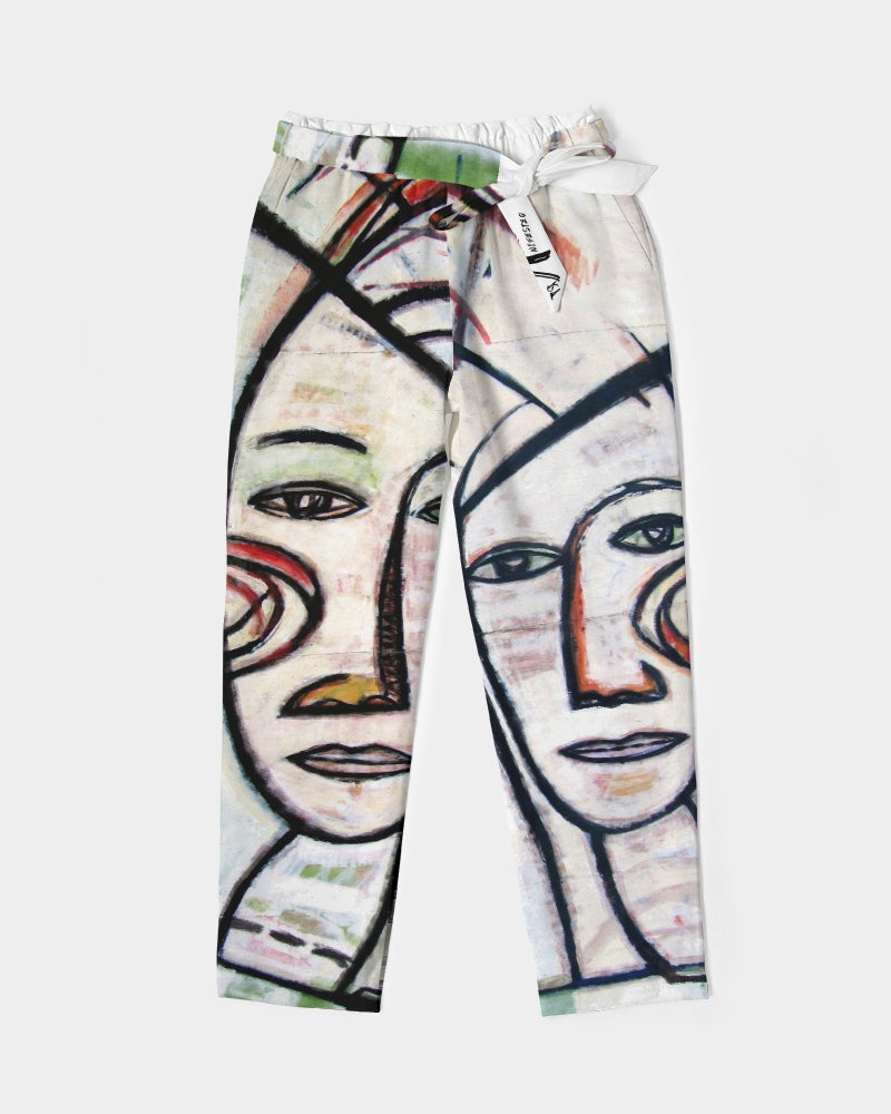 Abstract Gemini Women's Belted Tapered Pants - ENE TRENDS -custom designed-personalized-near me-shirt-clothes-dress-amazon-top-luxury-fashion-men-women-kids-streetwear-IG