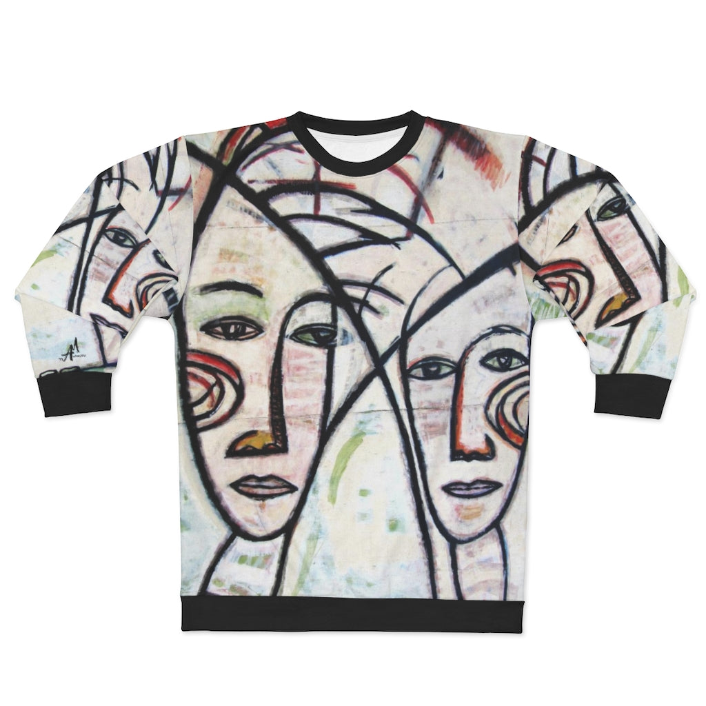 Abstract Gemini Unisex Sweatshirt by Art Manifested- Berlin Wall Mural- E.McCalla - best store design clothing - custom - one-of-one-near me