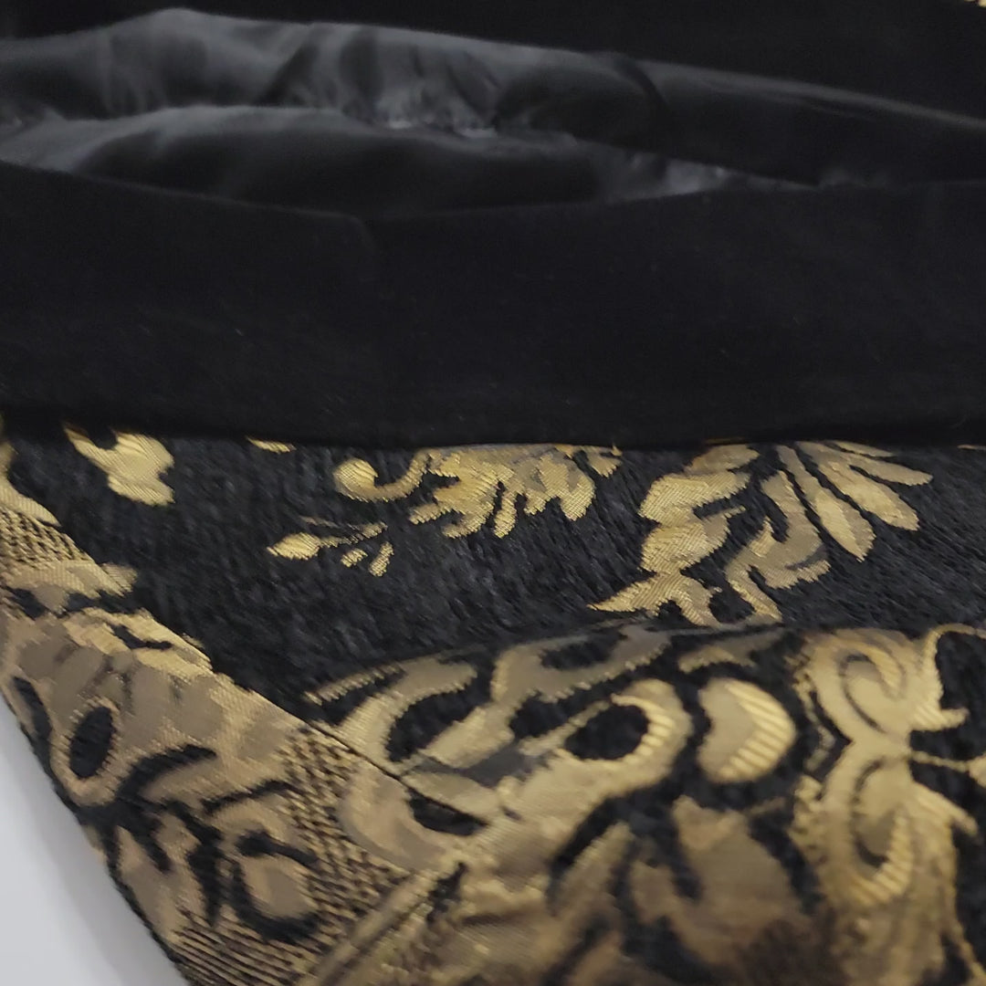 Di' Gentlemen's Black Gold Floral Jacquard 2 Pc Slim Fit Suit