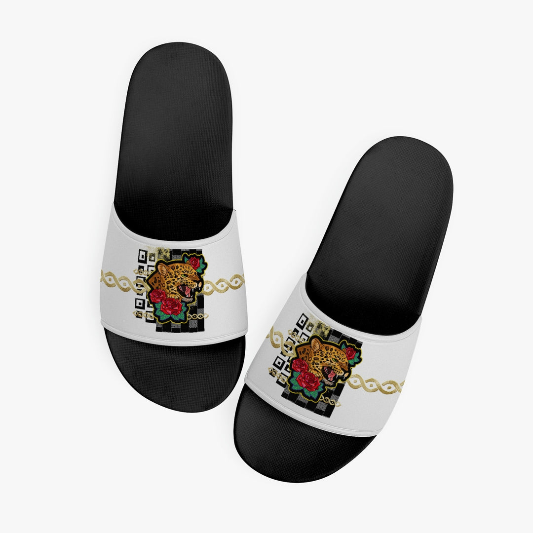 Polished Punteggiato Level 1 Casual Sandals Slides - Black Wht - ENE TRENDS -custom designed-personalized-near me-shirt-clothes-dress-amazon-top-luxury-fashion-men-women-kids-streetwear-IG