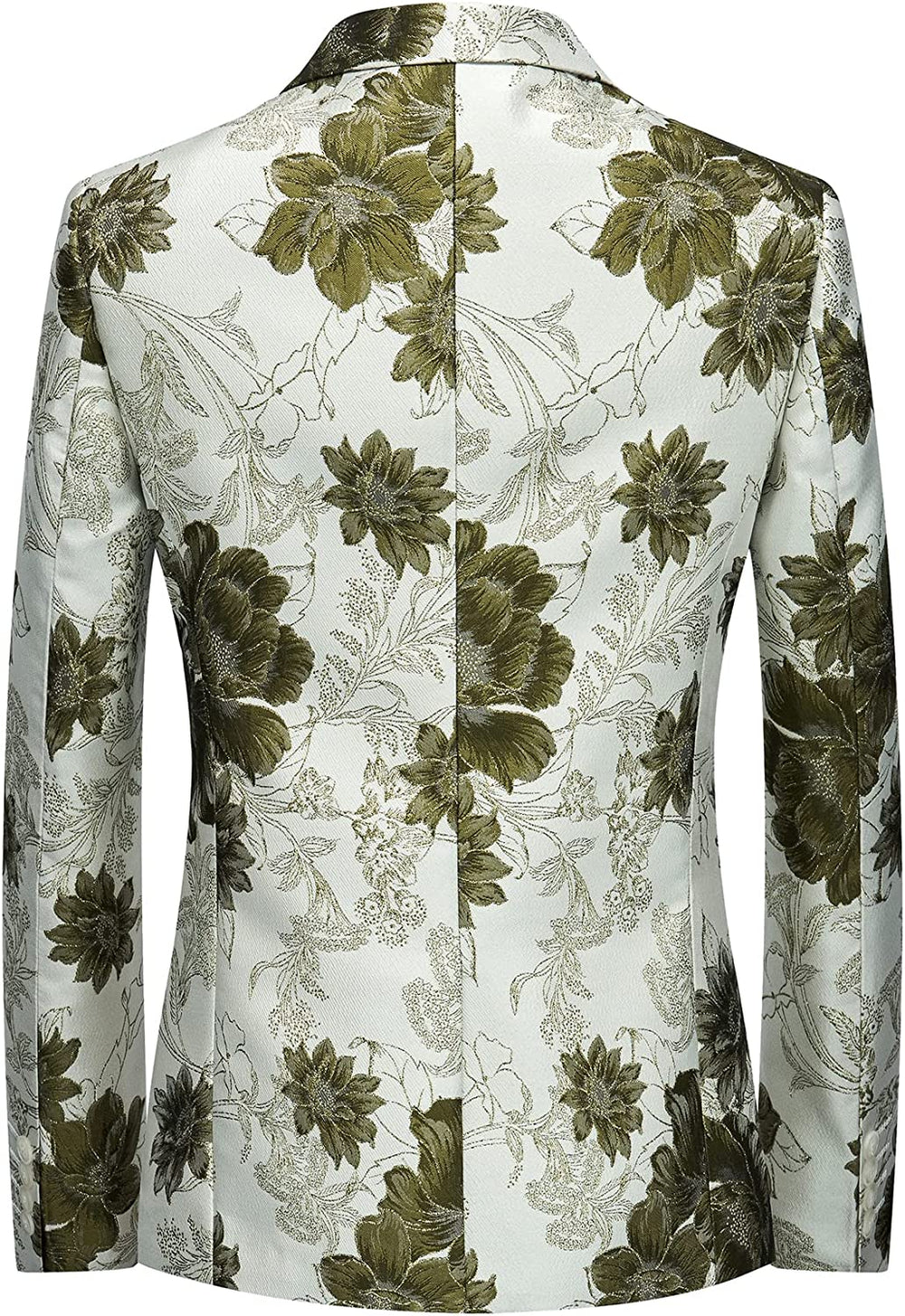 Men's White Dark Green Slim-Fitting Elegant Tuxedo Jacket Party Blazer_ENE Trends