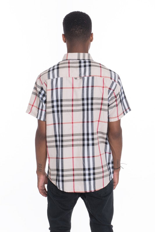 Men's Casual Short Sleeve Checker Shirts - ENE TRENDS -custom designed-personalized- tailored-suits-near me-shirt-clothes-dress-amazon-top-luxury-fashion-men-women-kids-streetwear-IG-best
