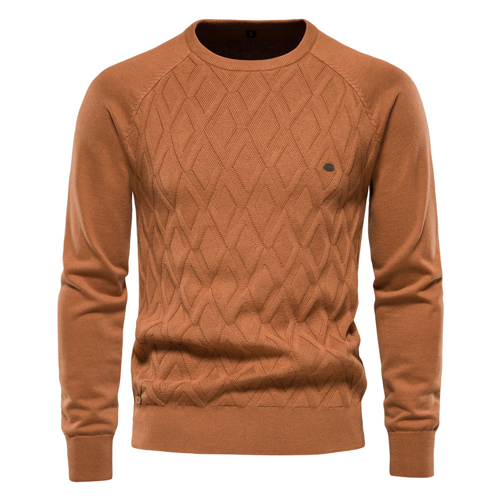 New Cotton Men's Sweater Pullover Solid Color_ENE Trends