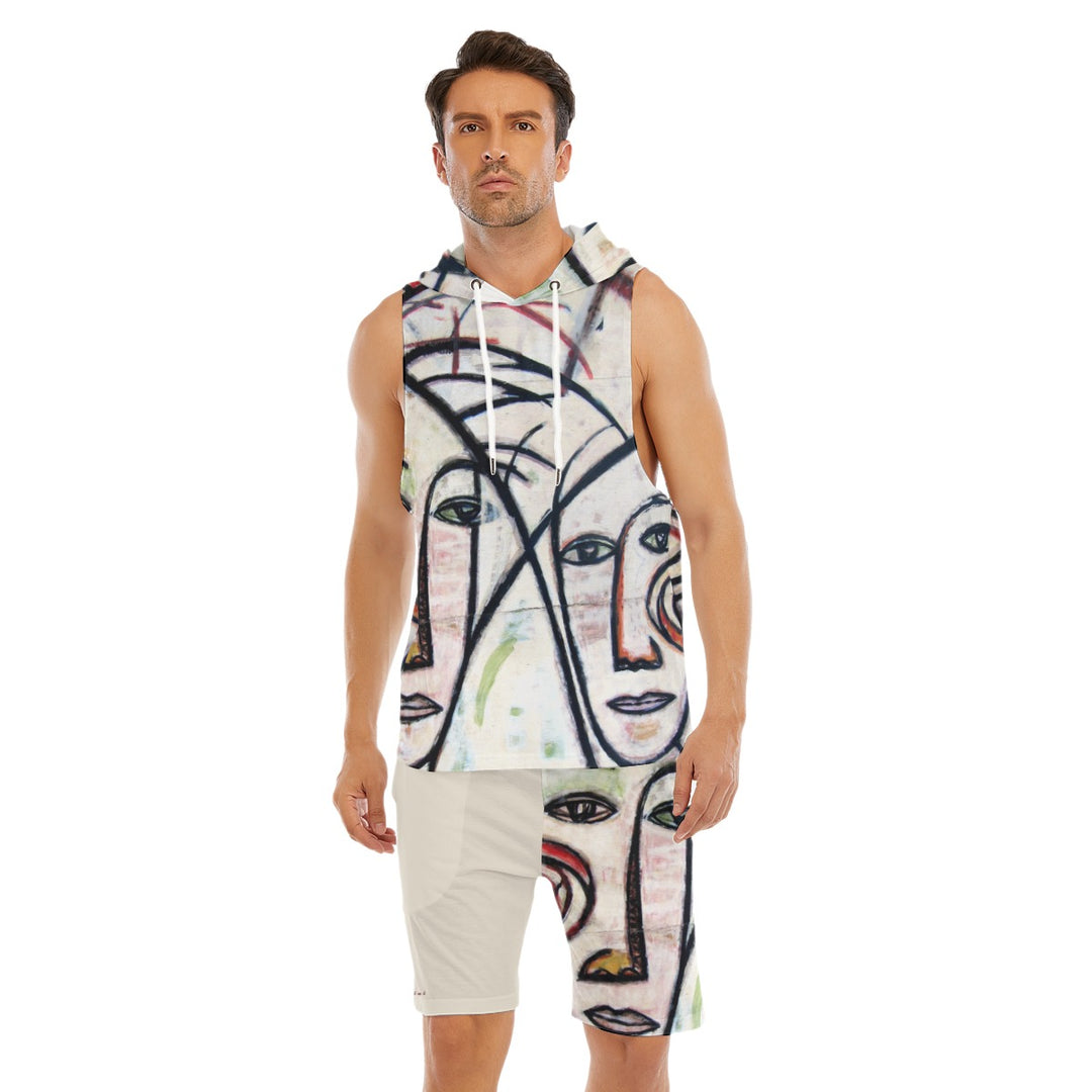 Abstract Gemini Men's Sleeveless Vest And Shorts Sets-pool-party-summer-vacation-vibes-beach-wear-clothing store