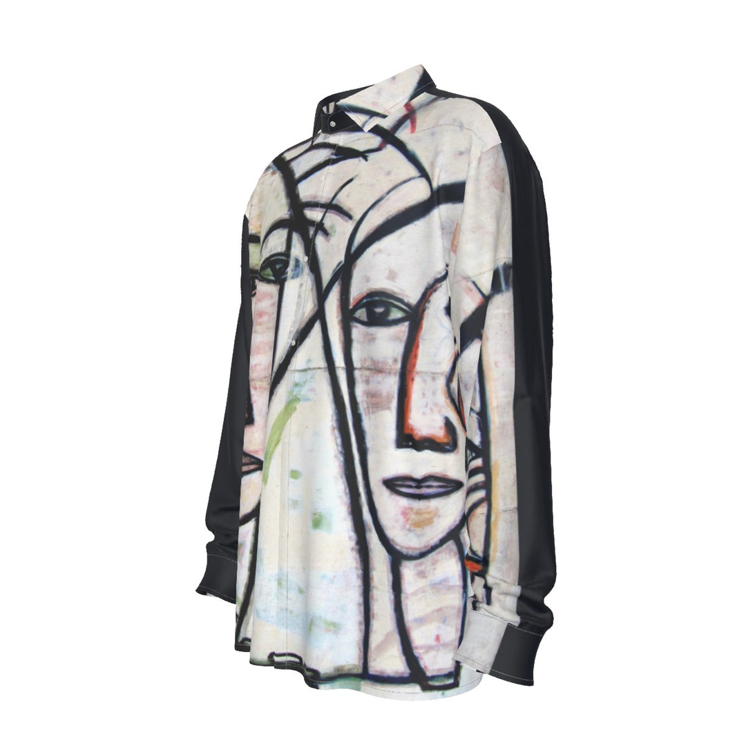 Abstract Gemini Split Men's Imitation Silk Long-Sleeved Shirt-robert-graham-luxury-designer_migos-Nevada_Club_wear_Texas_near-Me-male 
