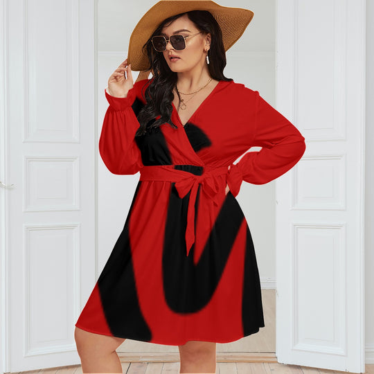 Red-D Dress Plus Size V-neck Dress With Waistband