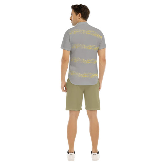 Gray Gold Men's Short Sleeve Shirt and short Sets - ENE TRENDS -custom designed-personalized-near me-shirt-clothes-dress-amazon-top-luxury-fashion-men-women-kids-streetwear-IG