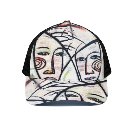 Abstract Gemini Unisex Peaked Cap With Black Half-mesh - ENE TRENDS -custom designed-personalized-near me-shirt-clothes-dress-amazon-top-luxury-fashion-men-women-kids-streetwear-IG