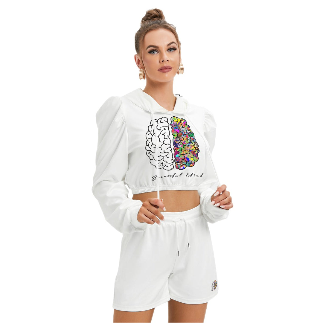 Beautiful Mind White Women's Mirco Fleece Hoodie And Shorts Set - ENE TRENDS -custom designed-personalized-near me-shirt-clothes-dress-amazon-top-luxury-fashion-men-women-kids-streetwear-IG