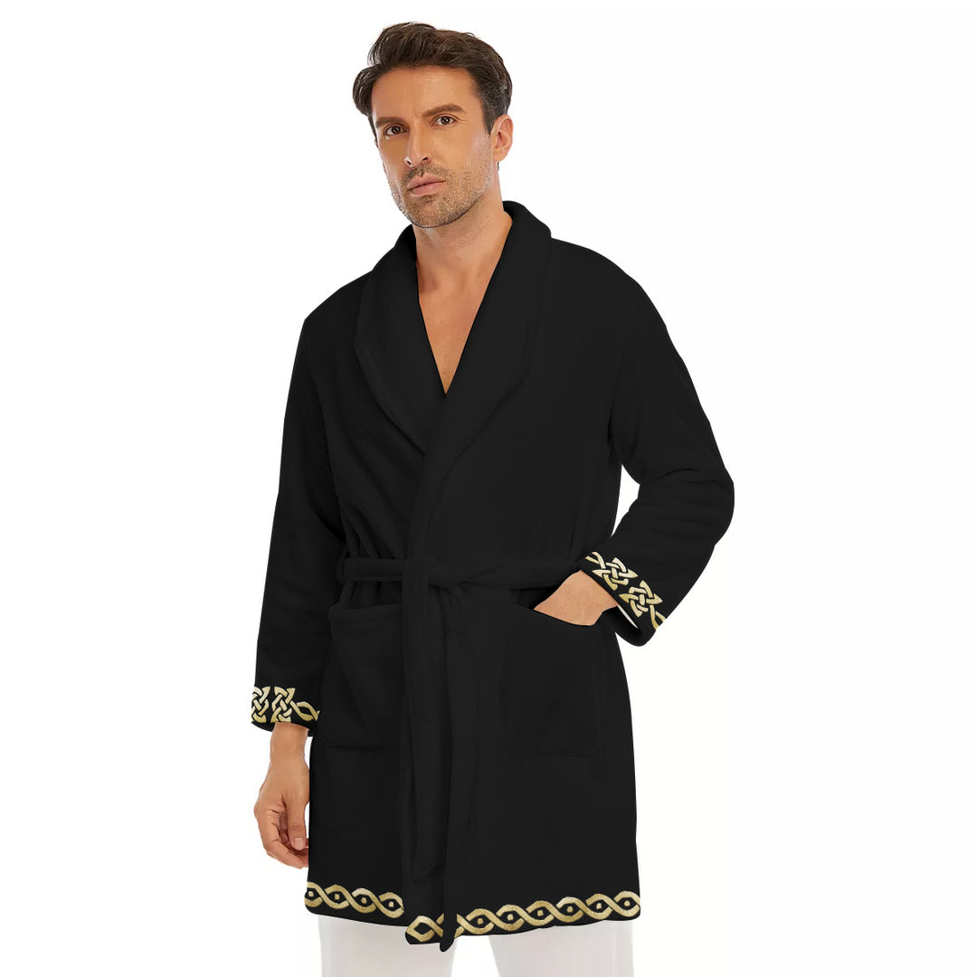 Polished King Double-Sided Plush Printed Men's Robe / Customizable