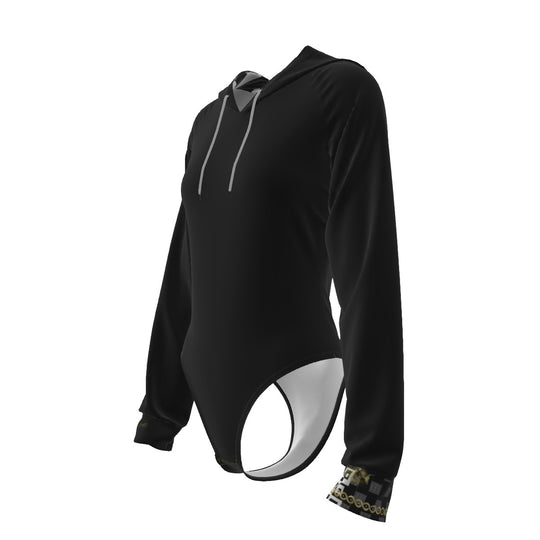 Polished Punteggiato Women's Raglan Sleeve Hooded Bodysuit - ENE TRENDS -custom designed-personalized-near me-shirt-clothes-dress-amazon-top-luxury-fashion-men-women-kids-streetwear-IG-best