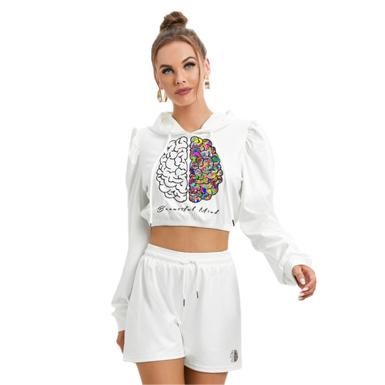 Beautiful Mind White Women's Mirco Fleece Hoodie And Shorts Set - ENE TRENDS -custom designed-personalized-near me-shirt-clothes-dress-amazon-top-luxury-fashion-men-women-kids-streetwear-IG