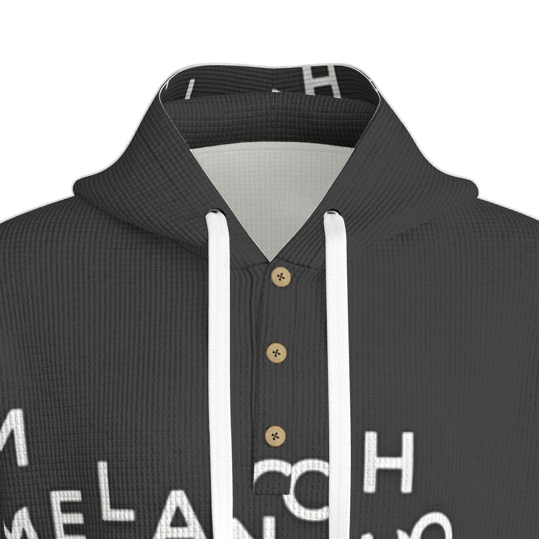MELANCHO Men's Half Button Hoodie
