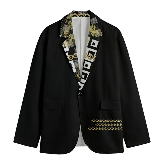 Punteggiato Printed Flat Lapel Collar Blazer