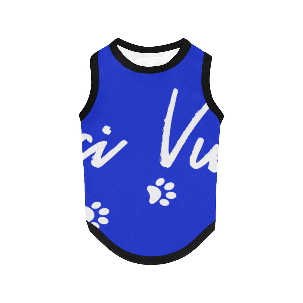 Pucci Vuitton Logo - Blue All Over Printed Pet Tank Top - ENE TRENDS -custom designed-personalized-near me-shirt-clothes-dress-amazon-top-luxury-fashion-men-women-kids-streetwear-IG