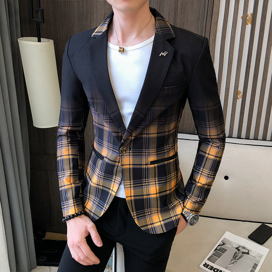 Mens Plaid Suit Slim Fit Blazer - ENE TRENDS -custom designed-personalized-near me-shirt-clothes-dress-amazon-top-luxury-fashion-men-women-kids-streetwear-IG