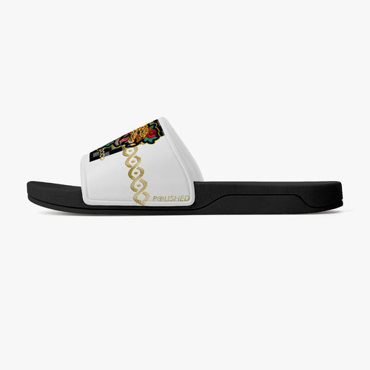 Polished Punteggiato Level 1 Casual Sandals Slides - Black Wht - ENE TRENDS -custom designed-personalized-near me-shirt-clothes-dress-amazon-top-luxury-fashion-men-women-kids-streetwear-IG