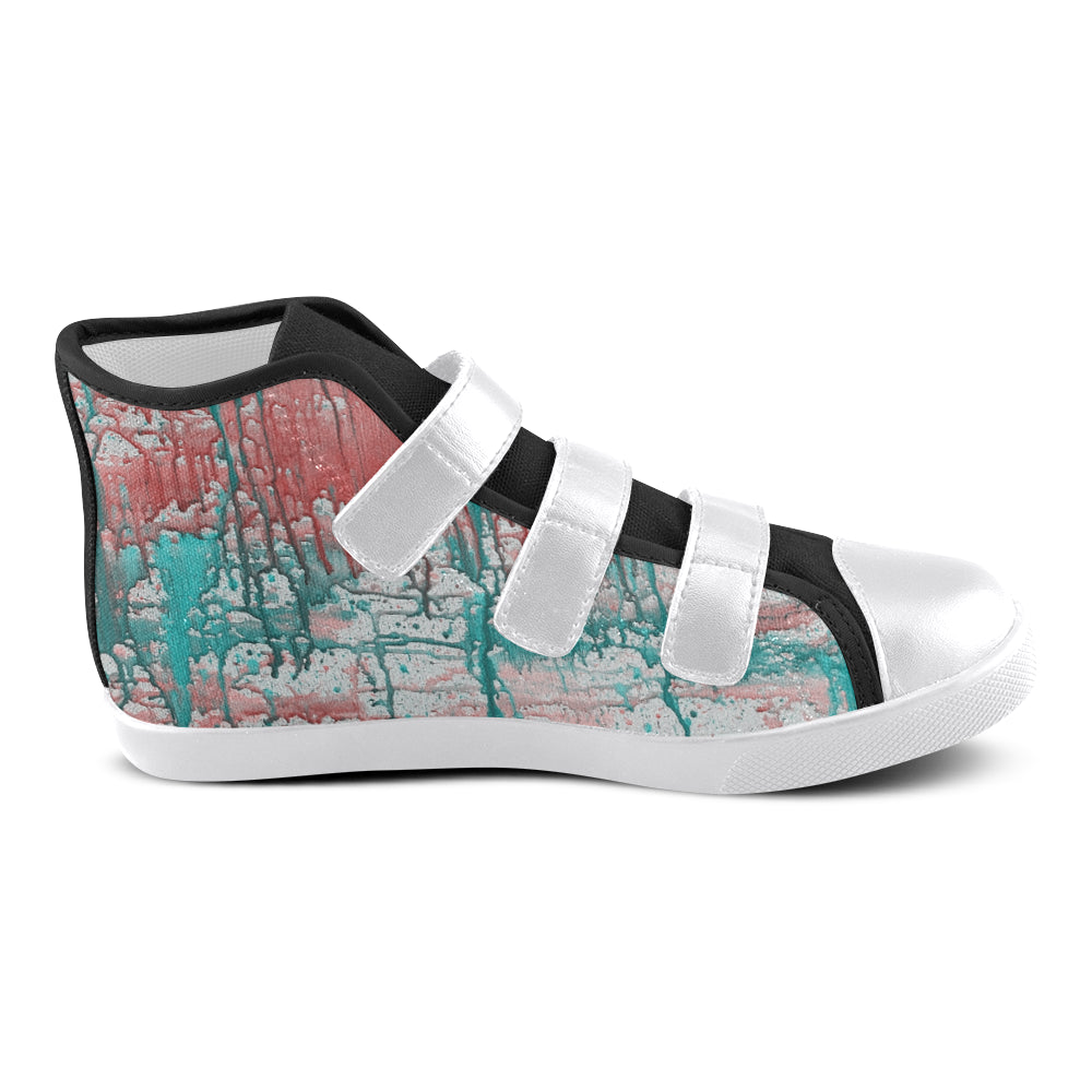ELYSE DRIPin ART MANIFESTED Velcro High Top Canvas Kid's Shoes - ENE TRENDS