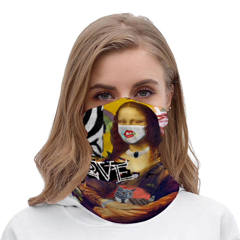 Mona Lisa Masked Unisex Magic Multi Function Bandanas Scarf - ENE TRENDS -custom designed-personalized-near me-shirt-clothes-dress-amazon-top-luxury-fashion-men-women-kids-streetwear-IG