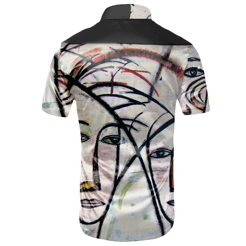 Abstract Gemini Men's Imitation Silk Short-Sleeved Shirt-robert-graham-luxury-designer_migos