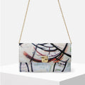Abstract Gemini Chain Flap Shoulder Bag