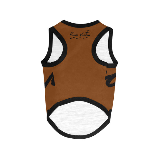 Pucci Vuitton Logo Brown All Over Printed Pet Tank Top - ENE TRENDS -custom designed-personalized-near me-shirt-clothes-dress-amazon-top-luxury-fashion-men-women-kids-streetwear-IG