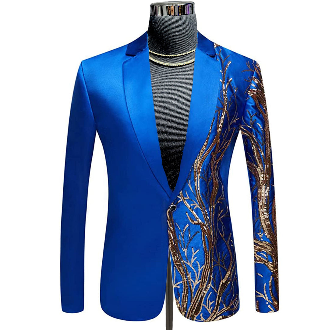 Blue Royal - Gold Safari Slim Fit Party Blazer