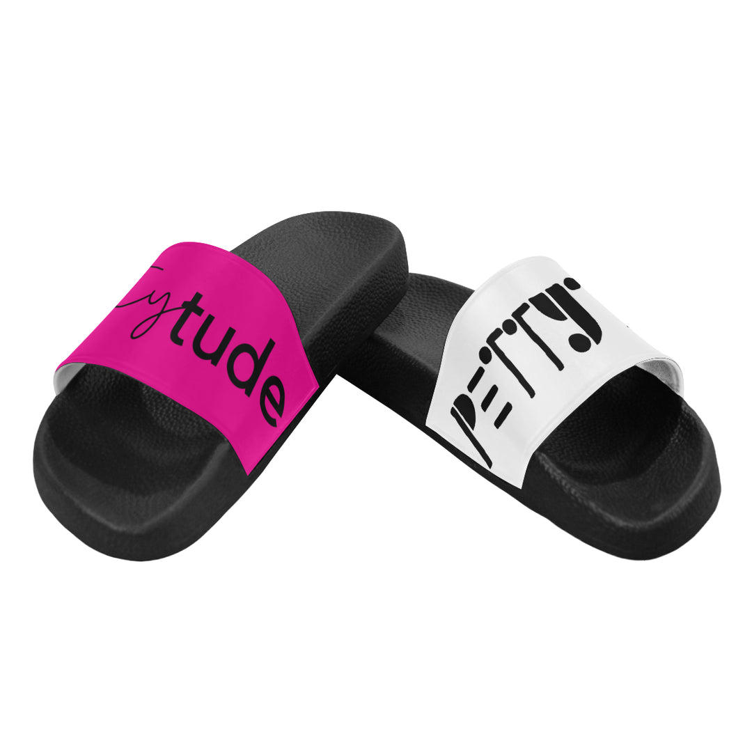 Pettytude Pink Think Women's Slide Sandals - ENE TRENDS -custom designed-personalized-near me-shirt-clothes-dress-amazon-top-luxury-fashion-men-women-kids-streetwear-IG